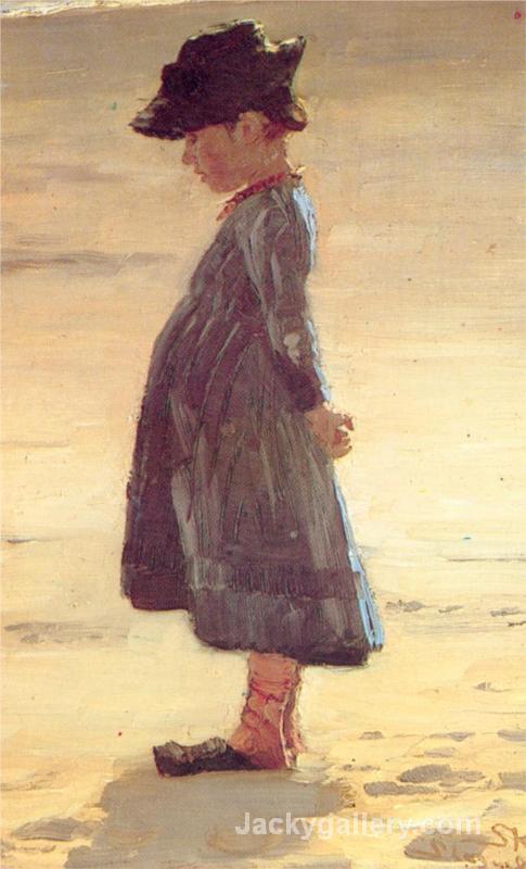 Girl on the Beach by Peder Severin Kroyer paintings reproduction